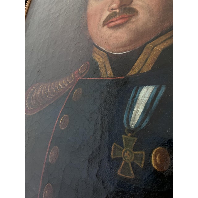 Officer Portrait, 1840s, Oil Painting on Canvas, Framed For Sale - Image 4 of 12
