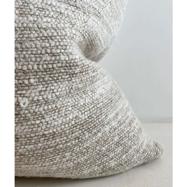 Not Yet Made - Made To Order Custom Belgian Woven Linen Accent Pillows in Oatmeal With Insert For Sale - Image 5 of 8