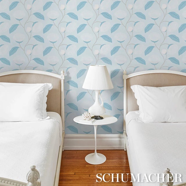 Not Yet Made - Made To Order Schumacher Celinda Wallpaper In Sky For Sale - Image 5 of 5
