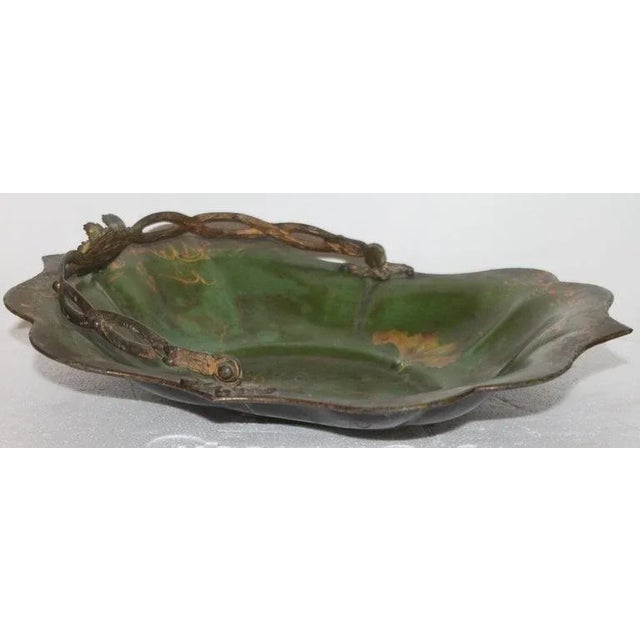 Fantastic 19th Century Hand Painted Enamel Basket For Sale - Image 4 of 6