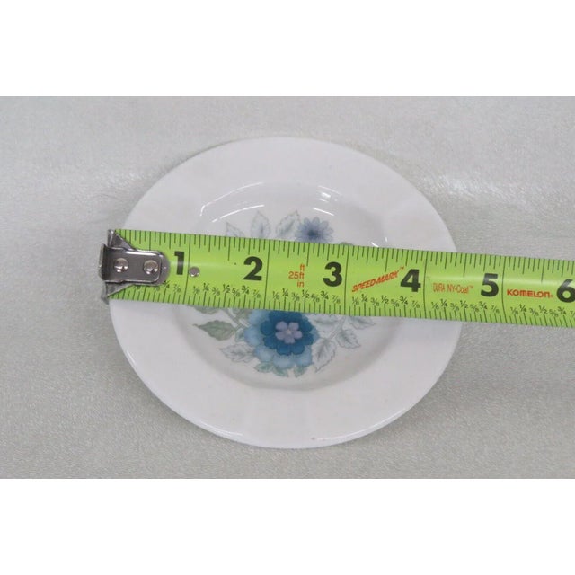 Wedgwood Bone China Clementine R4445 Blue White Floral Ash Tray Dish For Sale - Image 9 of 11