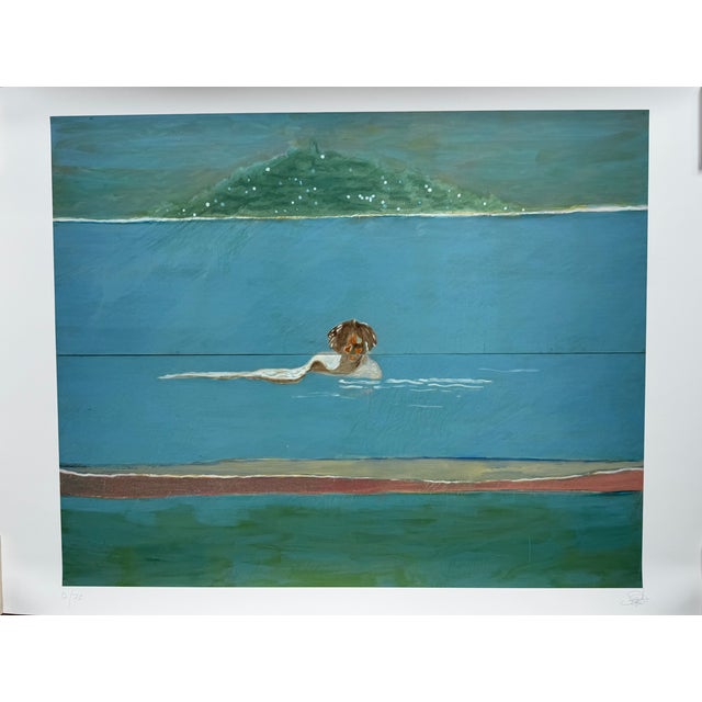 Limited edition print Swimmer (2023) by Gideon Appah, numbered 12/75 and hand-signed by the artist, printed in London, UK....