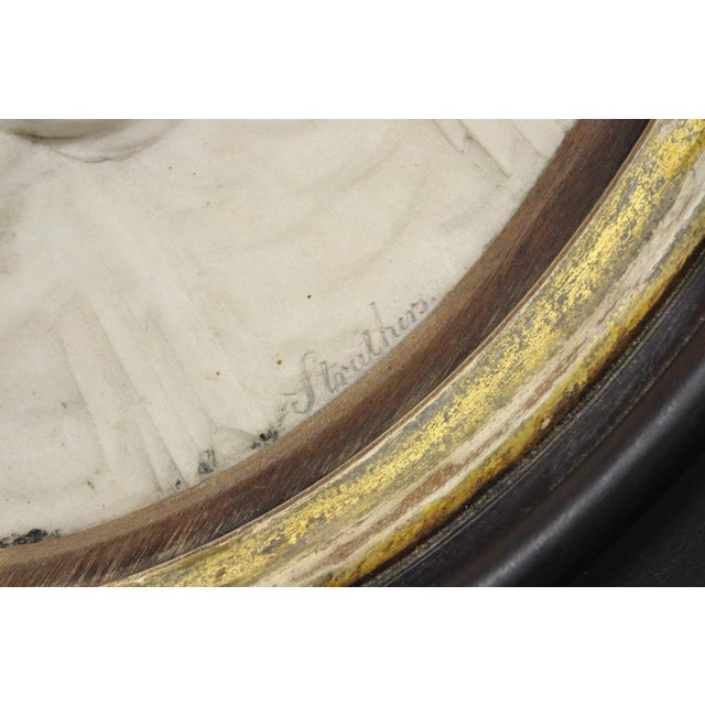 White Antique Victorian Large Italian Oval Marble Relief Carved Dove Bird Wall Plaque For Sale - Image 8 of 18