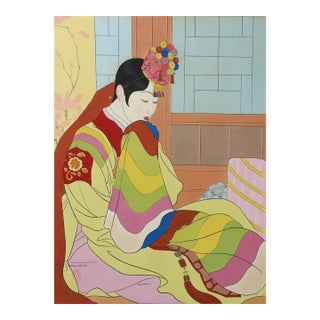 1948 Paul Jacoulet the Bride Seoul, Korea Signed Woodblock Print For Sale