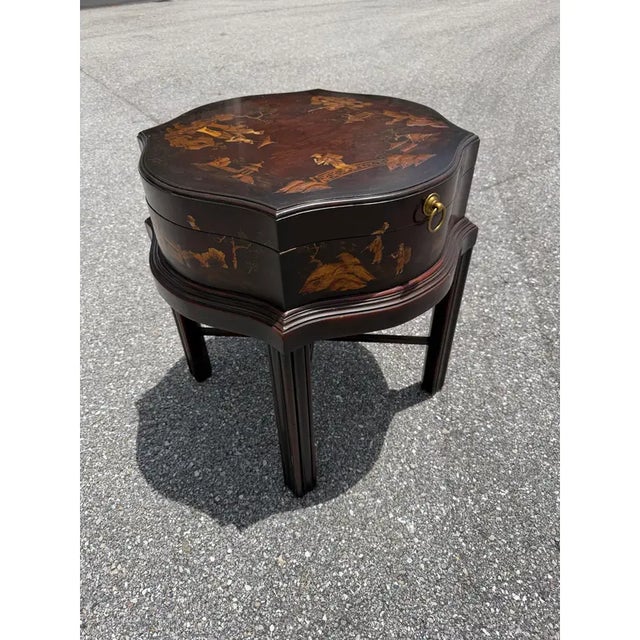 Theodore Alexander Indochine the Floral Painted Box Accent Table For Sale - Image 13 of 13
