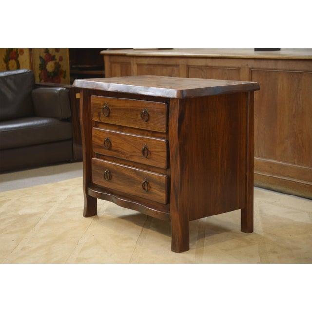 Brutalist Chest of 3 Drawers in Elm, 1960s For Sale - Image 11 of 11