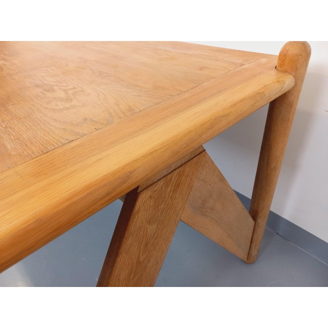 Wood Large Vintage Brutalist Table in Oak, 1960s For Sale - Image 7 of 18
