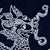 Schumacher Sample - Schumacher Dragon Embroidery Fabric, Navy For Sale - Image 4 of 6