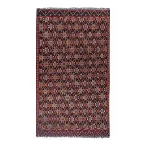 1960s Vintage Wool Turkish Jajim Rug 5'2'' X 8'9''