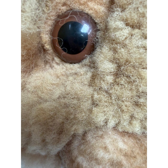 Textile Park Ave Scully & Scully Plush Bear Lambs Wool Foot Stool Ottoman 1950s Luxury For Sale - Image 7 of 14