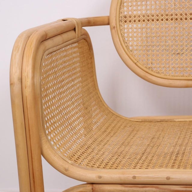 Wood Rattan & Canework Accent Chair For Sale - Image 7 of 9