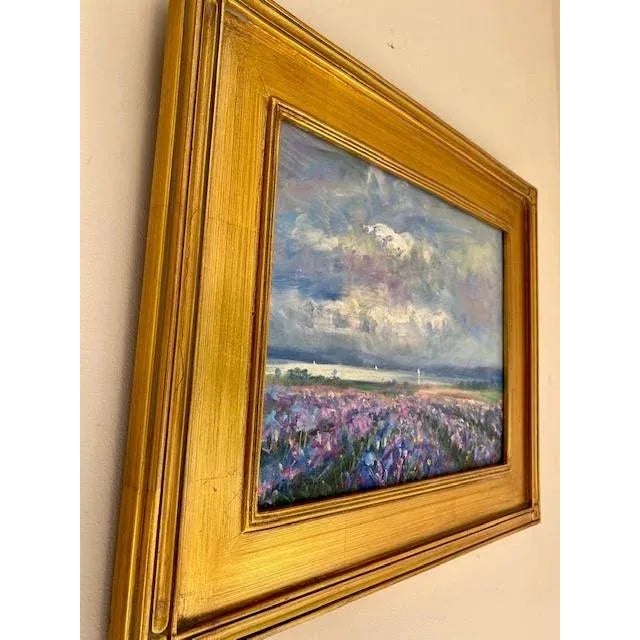 Old Paris Framed French Provincial Lavender Landscape For Sale - Image 4 of 9