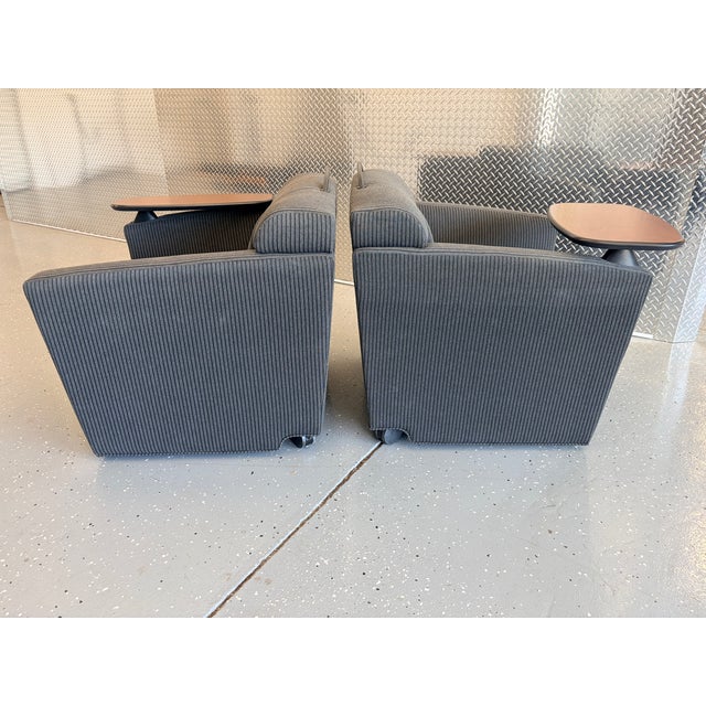 2 Brayton International Club Chairs with Trays. Brayton International club chair with attached tray/desk. Tray is moveable...