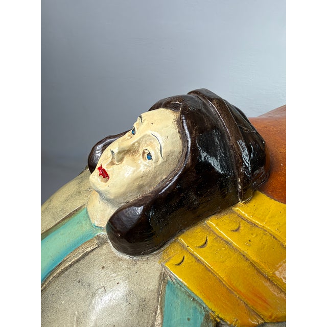 Impressive full-dimensional carousel horse figure crafted from wood. Richly carved and hand-painted, with a decorative...