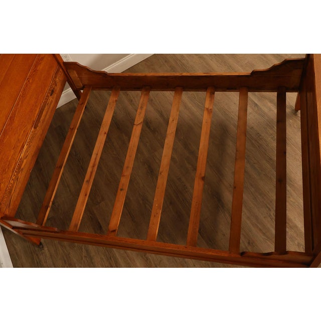 Antique American Victorian Oak Full Size High Back Bed For Sale - Image 11 of 18