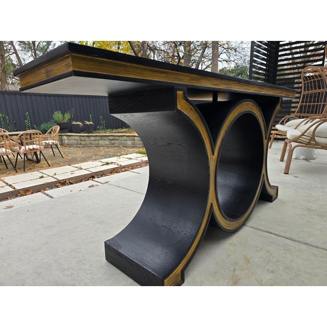 Global Views Black / Gold Console Table For Sale In Dallas - Image 6 of 16