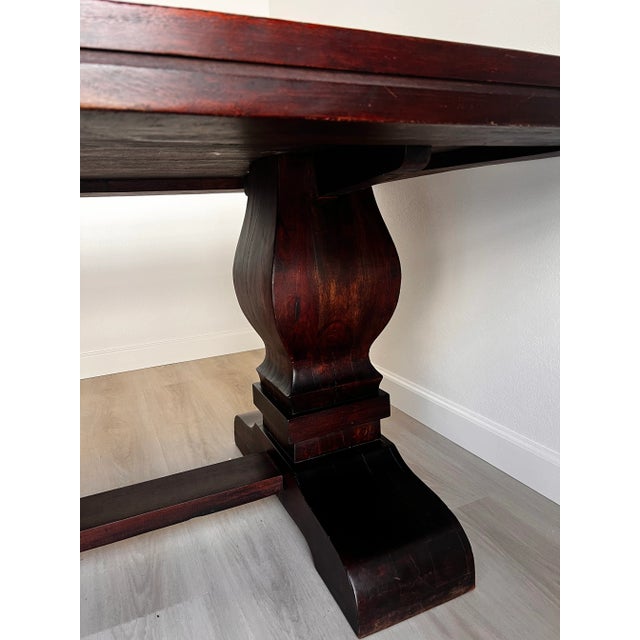 Heavy Solid Wood Dining Table For Sale - Image 4 of 12