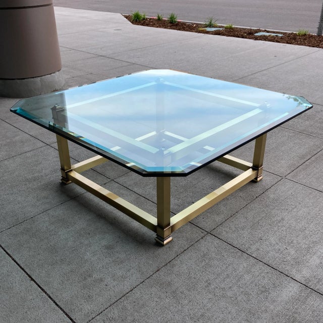 Mastercraft Mastercraft Brass Profile Coffee Table For Sale - Image 4 of 13