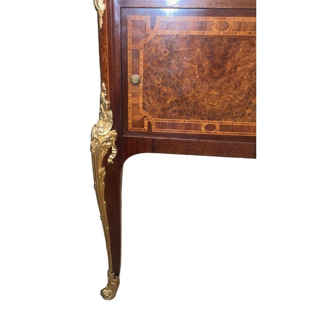 Pair French Bronze-Mounted Marble-Top Nightstands Louis XV Style, Late 19th C. For Sale - Image 10 of 12