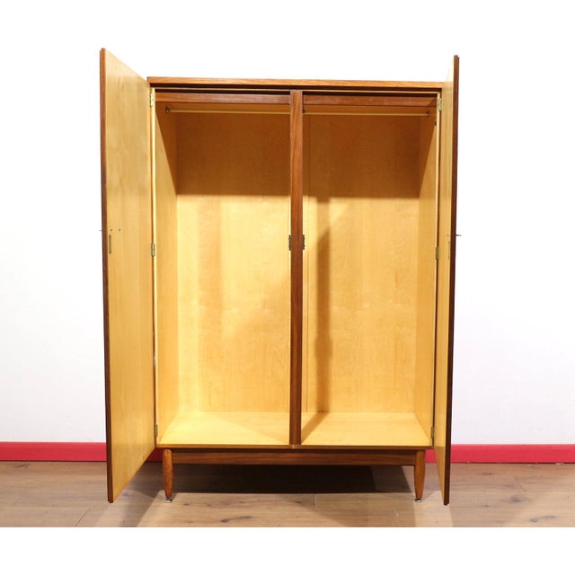 Brown Mid Century Modern Vintage Teak Armoire Wardrobe by White and Newton Danish Style For Sale - Image 8 of 13