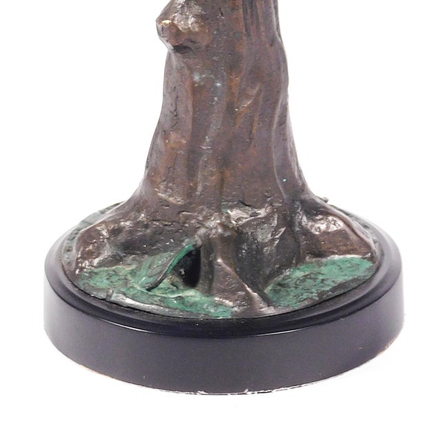Late 20th Century Cold-Painted Bronze Tree Form Candelabra For Sale - Image 5 of 6