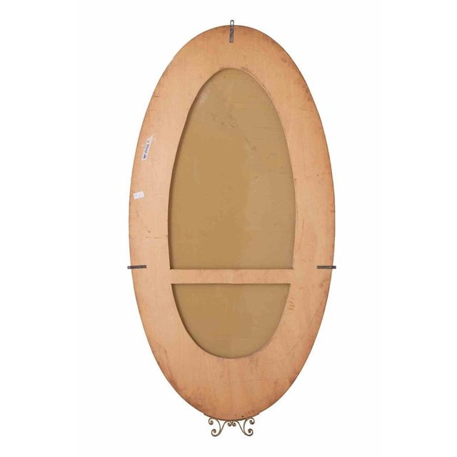 Oval Mirror with Integrated Console from Cristal Art, Italy, 1960s For Sale - Image 6 of 7