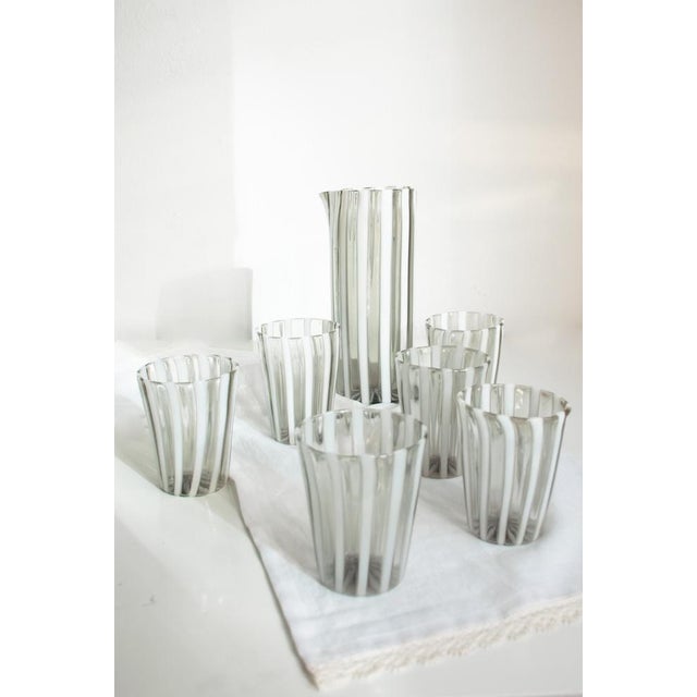 Modern Italian Murano Glasses and Pitcher by Mariana Iskra, 2004s, Set of 7 For Sale - Image 15 of 18