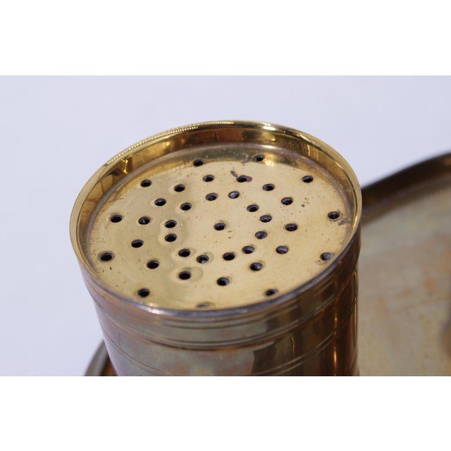 1980s Mottahedeh Winterthur Brass Inkwell Standish Set W. Candle Holder For Sale - Image 9 of 13