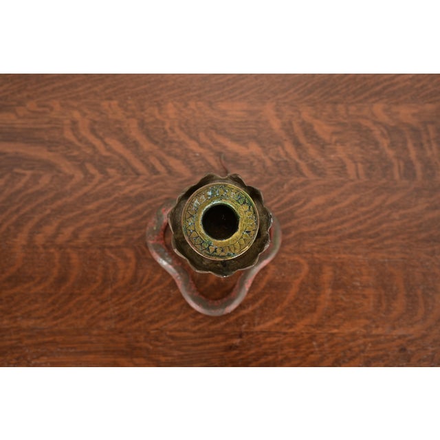 Early 20th Century Enameled Bronze Cobra Snake Candlestick For Sale - Image 5 of 15