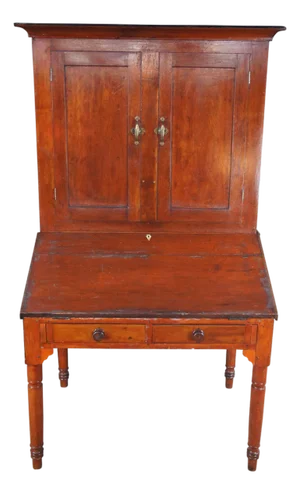 Antique Early 19th Century Plantation Secretary Desk Bookcase Hutch Cabinet
