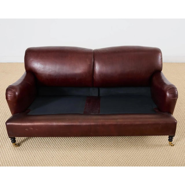 George Smith English Howard & Sons Signature Leather Sofa For Sale - Image 10 of 12