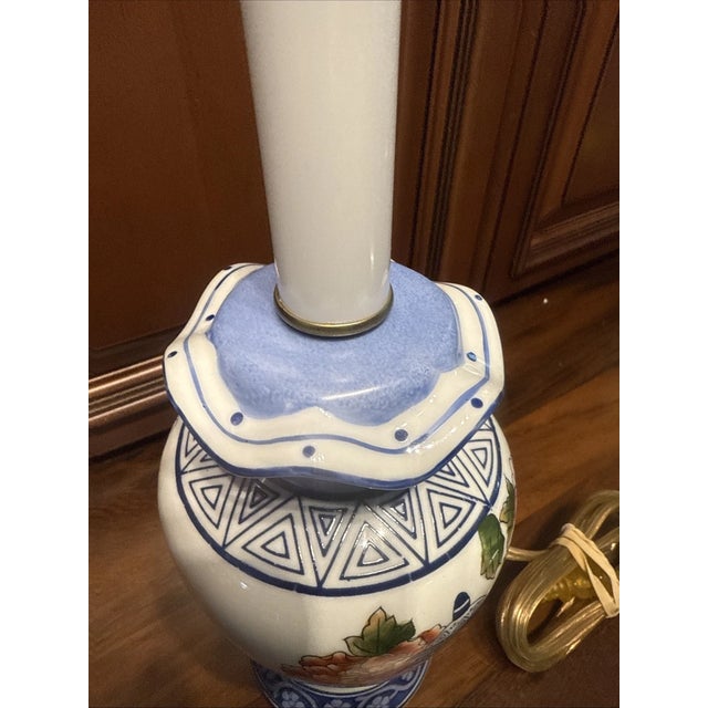 1990s Vintage Chinoiserie Blue White Ginger Jar Milson and Louis Porcelain Table Lamp For Sale - Image 5 of 10