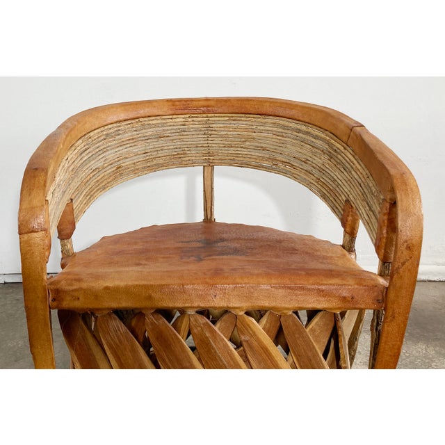Vintage Mexican Cedar Wood and Leather Equipale Lounge Chair For Sale - Image 10 of 10