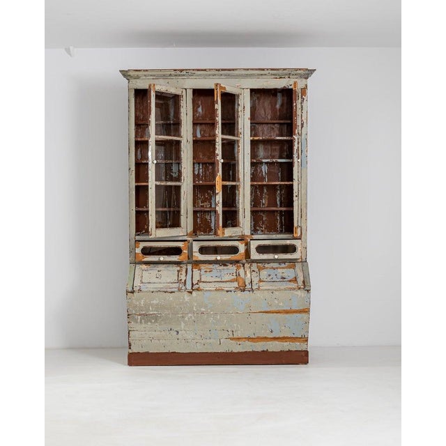 Rustic 19th Century, Portuguese Wooden Vitrine For Sale - Image 3 of 13