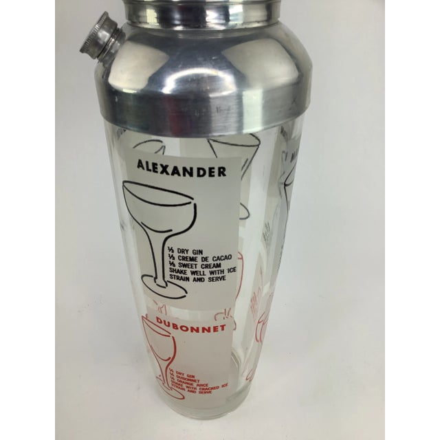 1960s Vintage Cocktail Shaker With Drink Recipes For Sale - Image 5 of 7