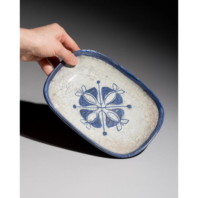 Michael andersen & søn "persia" ceramic plate by marianne starck, bornholm, denmark, c. 1960s a beautifully hand-decorated...
