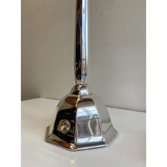 Silvered Bronze Table Lamp Orient Express by René Prou, 1920s For Sale - Image 16 of 18