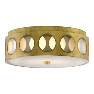 Currey & Company Go-Go Brass Flush Mount For Sale