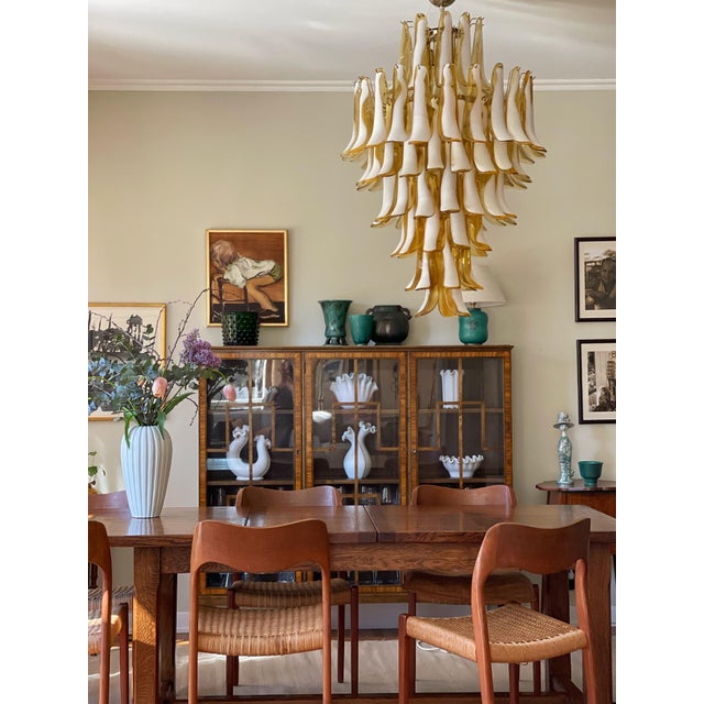 Contemporary Murano Chandelier in the style of Mazzega. Traditional Italian Mid-Century Style of later production during...