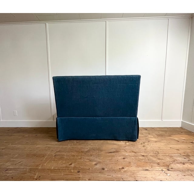 Contemporary Kravet Duet Banquette With Vertical Channel Back and Dressmaker Skirt For Sale - Image 3 of 5