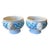Villeroy & Boch Lina Aqua Porcelian Pedestal Lion Head Soup Bowl Set of 2 For Sale