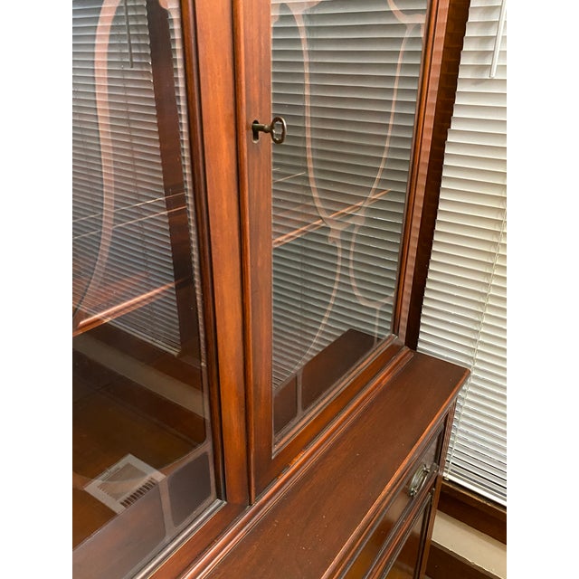 Brown Vintage Brown Wood Versatile China Cabinet Display Cabinet Bookcase For Sale - Image 8 of 16