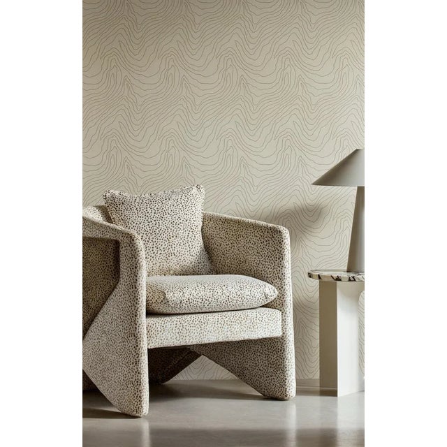 Contemporary Harlequin Fawn Fabric in Olive - a Sample For Sale - Image 3 of 4