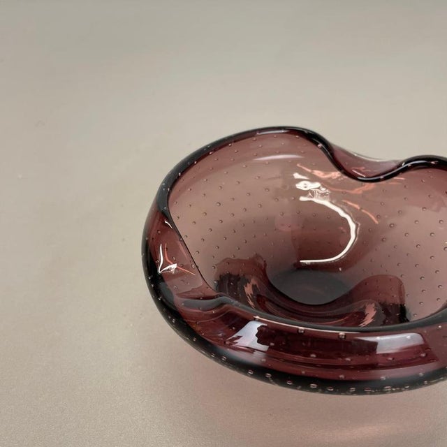 Large Purple Murano Bubble Glass Shell Ashtray, Italy, 1970s For Sale - Image 4 of 18