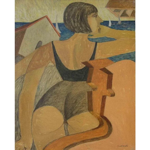 1970s Alberto Gallerati, The Wooden Man, Oil on Canvas, 1970s For Sale - Image 5 of 5