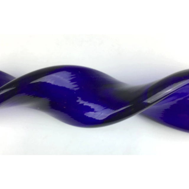 Glass 1990s Solid Artisan Glass Hanging Swirling Ornament For Sale - Image 7 of 9