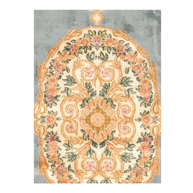 Extremely Fine Semi-Antique Royal Kerman rug Hand-knotted lamb's wool on cotton foundation. This rug has a dense, soft...