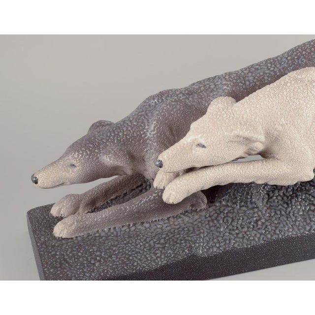 1930s Ceramic Sculpture of Running Greyhounds from Sevres Vinsare, France, 1930s For Sale - Image 5 of 9