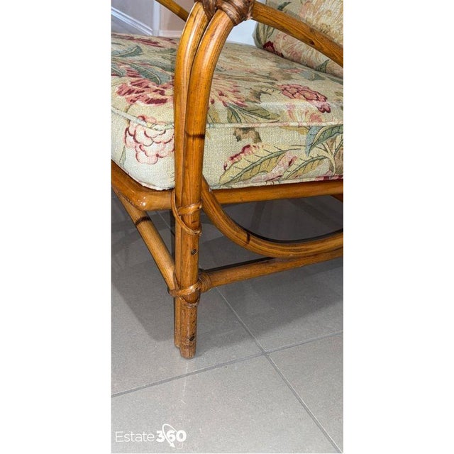 Vintage Heywood Wakefield Mid Century Modern BentWood Rattan Lounge Chair For Sale - Image 13 of 18