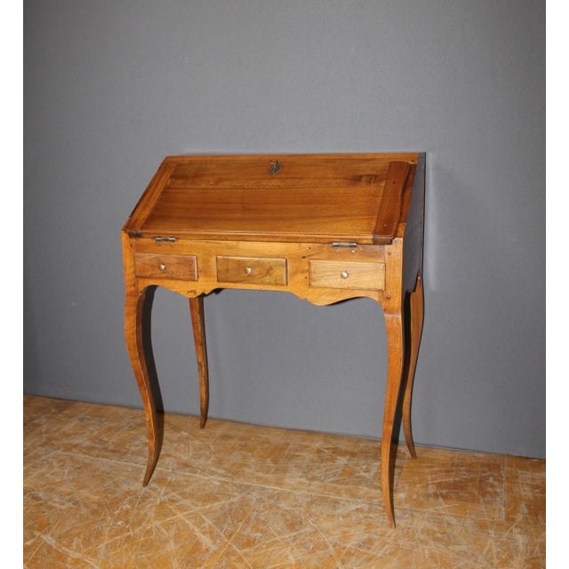 Louis XV Dos d'Âne Secretaire in Walnut, 18th Century For Sale - Image 3 of 14